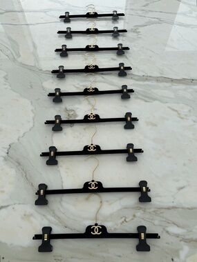 CHANEL CC BLACK PANT HANGERS 10